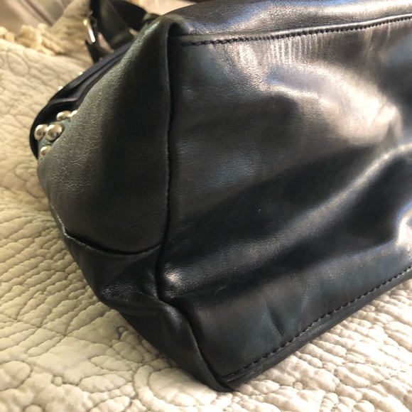 VIA SPIGA BLACK LEATHER HANDBAG VINTAGE FREE SHIPPING - Picture 10 of 10